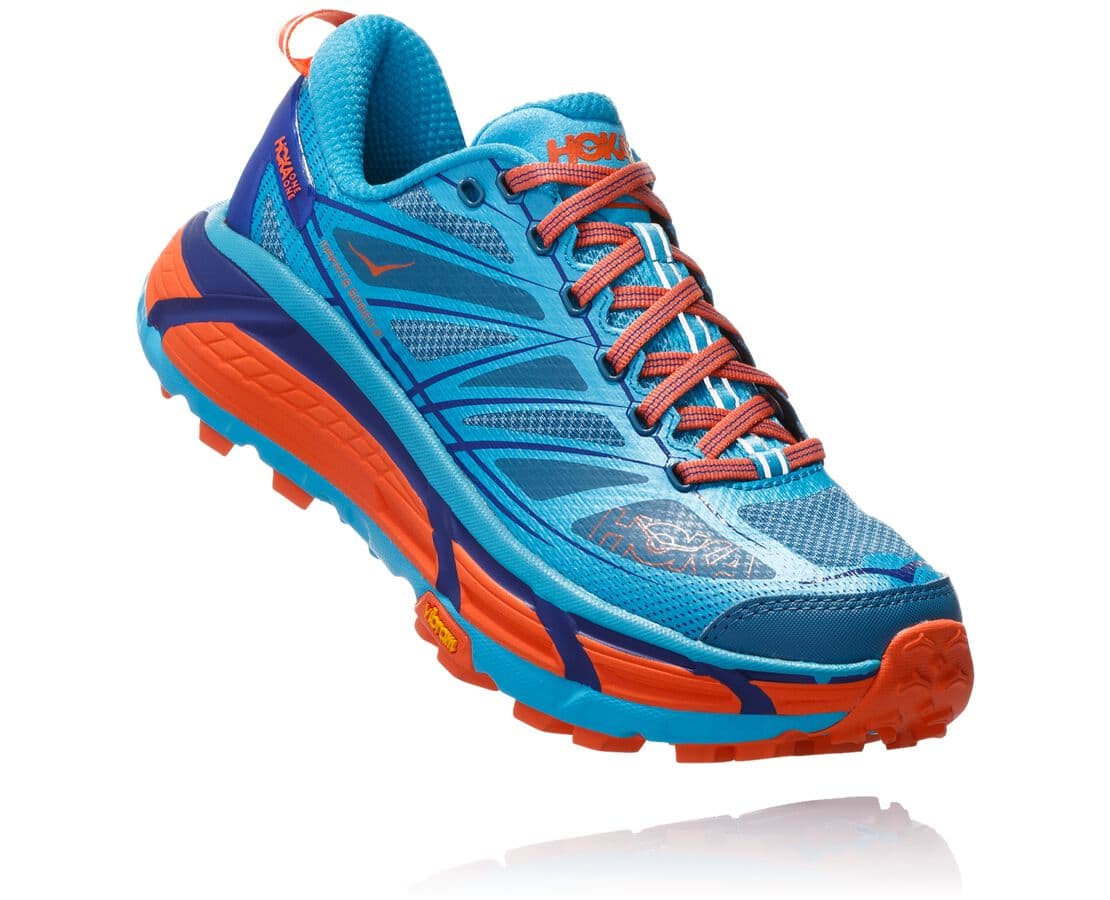 Hoka One One Mafate Speed 2 South Africa - Womens Trail Running Shoes - Blue / Mandarin Red,LVQYB-09